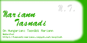 mariann tasnadi business card